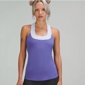 Lululemon Scoop Neck Tank Lilac Heathered Wide Strap Scoop Neck  Size 9.
